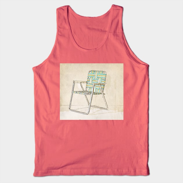 Digital Retro Relic Classic Lawnchair Sodaartstudio Tank Top by SodaArtStudio